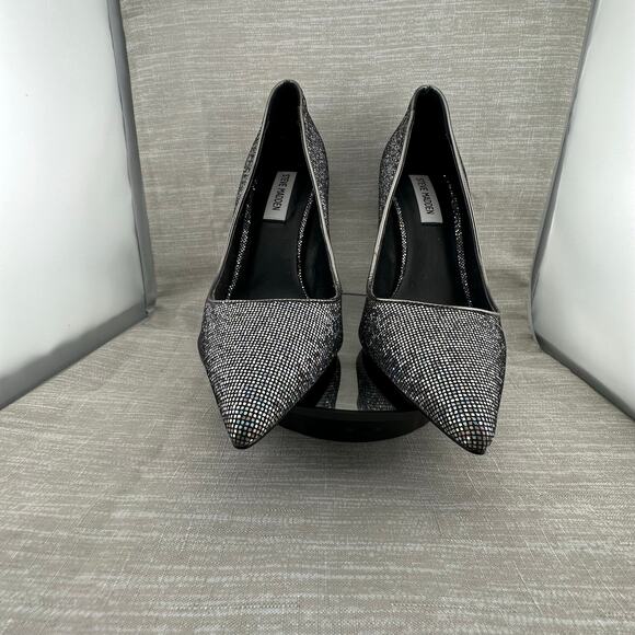 Steve Madden Women Black Pewter Rhinestone Daisie Most Pumps 8.5 - Picture 3 of 10